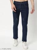 Men's slim high rise blue denim jeans
