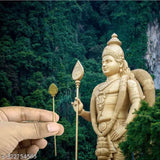 Brass Pooja Samagri combo: Om Vel (15cm) for Poojarom, Vel (8cm) for wallet pocket - Sacred symbol of wisdom, valour & triumph