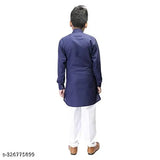 Ethnic wear half plate cotton kurta for kids and boys, solid net pattern, long sleeves, Indian traditional clothing for ages 2-14 years
