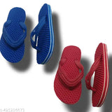 Rubber striped net kids flip flops, 2 pairs for boys aged 5-9 years, essential durable dotted slippers made in India