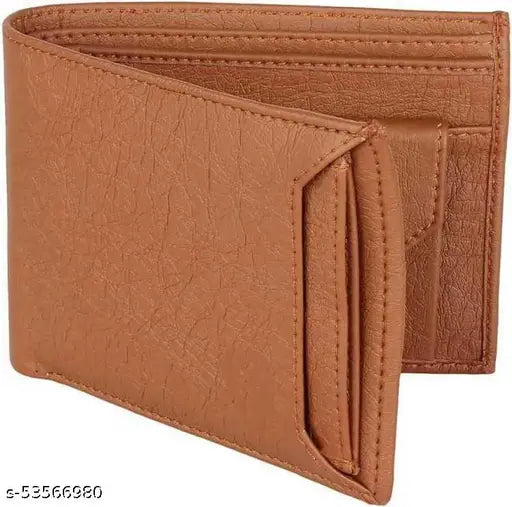Brown leather two-fold wallet, soft and firm genuine leather, ideal for birthday, festival, or anniversary gifts