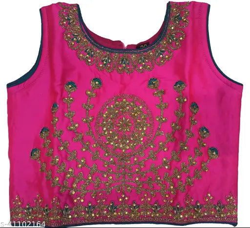 Taffeta silk lehenga-choli set for kids, embellished with finest embroidery and metallic latkan, 3-8 years sizes available