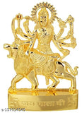 Metal Haridwar Maa Durga/Sherawali idol for Puja, 10" x 4.5" x 0.5", Indian origin