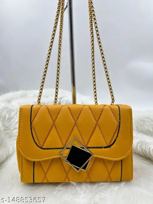 Trendy designer sling bag, leather, multiple compartments