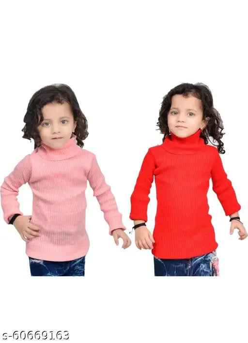Wool Kids Unisex Highneck Sweater - Solid, Long sleeves, 0-12 Months sizes