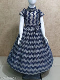 Cotton blend ethnic gown for girls party wear, printed net pattern, sizes 2-11 years old, Indian origin