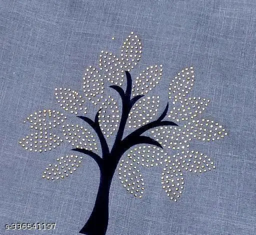 Blue kameez with tree applique and sequins detail