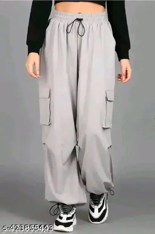 Women's polyster lycra cargo joggers pants
