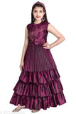 Silk sleeveless dress for girls aged 3-10, pure silk made in India
