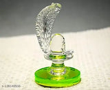 Crystal Shivling with Nag, intricate crystal Shiva idol from India