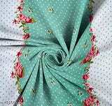 Green dotted king double bed Elastic Fitted Bedsheets by Blinkberry with 2 large pillow covers (18 x 28 in)