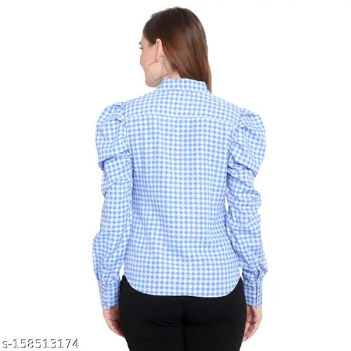 Printed cotton long-sleeve shirt, vibrant pattern on a classic men's size M (bust 36in, length 25in), made in India