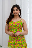 Rayon printed sleeveless flared kurta for women, vibrant Indian ethnic wear in XS-XXXL sizes