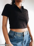 Short-sleeved solid cotton regular t-shirt, made in India