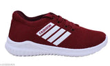 Maroon canvas & PVC shoes for kids, solid design with ankle loop net for ages 8-12 years. Kid's sports footwear from India