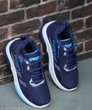 Sports sneakers for kids, black and blue, lace-up closure
