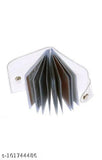 Brown PU card holder, 2 compartment wallet for men and women, stylish accessory with free size (10cm x 7cm)