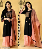 Black and gold dupatta set with choli