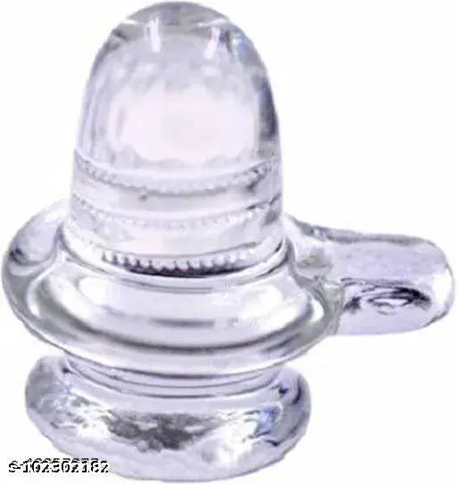 Crystal Shivling Nandi idol, Indian-made crystal bull for Shiva Idol, 12 x 8 x 6 cm, pack of 1, symbolizing good luck and prosperity