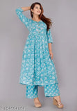 Rayon light daisy print kurta and palazzos set for women, three-quarter sleeves, pack of 2, various sizes available