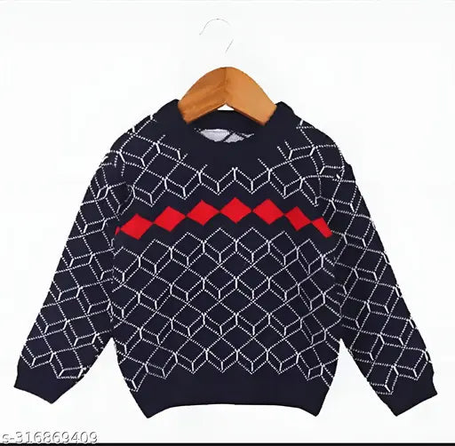 Avelly Offer kids' acrylic sweater, full sleeves in solid color, India-made