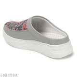MangoGrey synthetic printed ballerinas with open back detail, popular footwear by Fashimo for Indian fashionistas