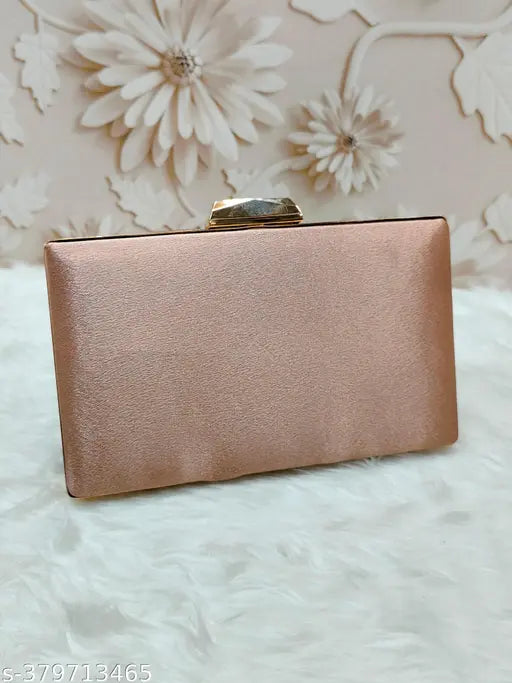 Brown leather clutch for women