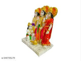 Poly resin, Indian-made Shree Ram Darbar Murti: Lord Ram, Sita, Laxman, Hanuman statue for home temple (15x10x5.5cm)