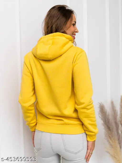 Lazychunks women's regular fit solid color cotton blend hoodie, long sleeves, soft and comfortable