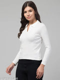 Soft cotton blend ribbed full sleeve t-shirt with collar neck, perfect for winter wear and rainy weather, designed by jugunu