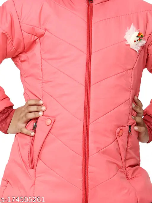 A modern fashion pink jacket with zip closure