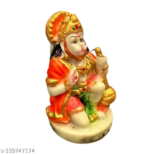 Marble Hanuman Ji Ki Murti in Blessing Posture with Gada - Modern Indian spiritual home decor statue, 2"x4"x1.5