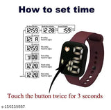Led sports watch with digital heart display and dual tone design