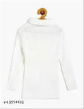 White wool sweaters pack of 2, self-design, long sleeves for girls' fashionable outfits on display