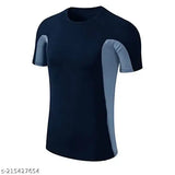 Compression polyester men's half sleeve sports tights, solid color for active wear