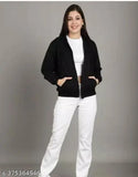 Black fleece zipper hoodie for women, stylish and trendy fashion wear on mannequin