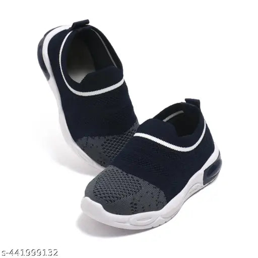 Blue and white slip-on shoes, designed for casual walking