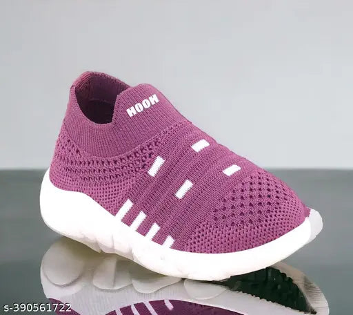 Soft pink slip-on shoes with lightweight soles, suitable for children