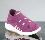 Soft pink slip-on shoes with lightweight soles, suitable for children
