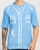 Indian-made polyester print T-shirt, short sleeves, stylish round neck regular fit