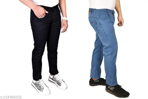 Denim solid pack, unlimited fashion for men's (2pcs), 28-36 waist sizes, 42" length