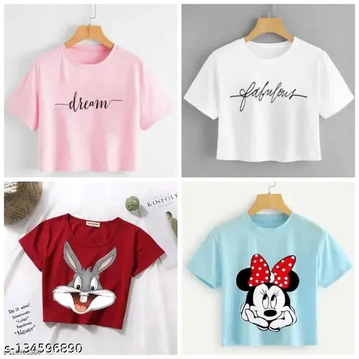 Printed cotton blend short sleeved shirts (4pcs), Delux Look Branded Cotoon Products, made in India