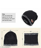 Trendy canvas & leather checked belly wallet, free winter cap or 3 pair socks, men's accessory set