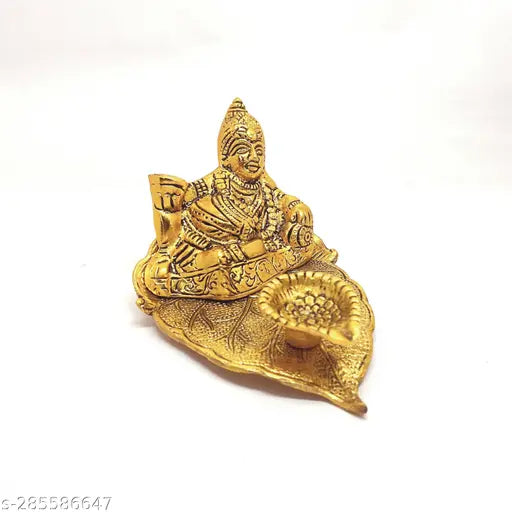Metal Kubera Deepam temple decor, traditional Indian pooja article for home worship