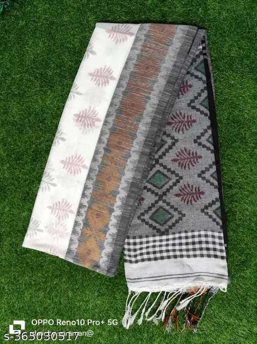 Cotton slab body print saree, free size, India