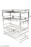 Steel rack with multiple shelves, wall mountable