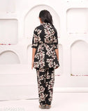 Cotton printed coord set for girls, self-designed with loose-fitting kurta & bottomwear. India origin