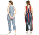 Multicolor crepe jumpsuit by AREEBA FASHION, printed net pattern, sleeveless, L/XL size, India-origin fashion for women