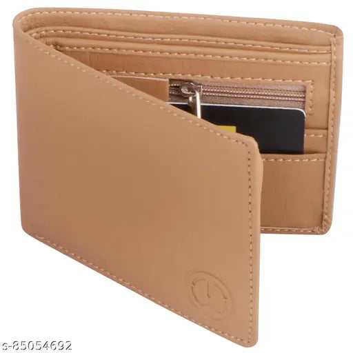 Brown faux leather men's wallet, 10 card slots, elegant Indian handcrafted accessory
