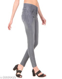 Grey women's jean pack, 4 button front